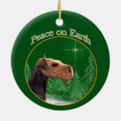 Airedale Terrier Peace Keramik Ornament (Hinten)