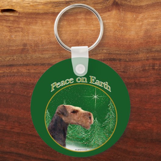 Airedale Terrier Peace Schlüsselanhänger (Rückseite)