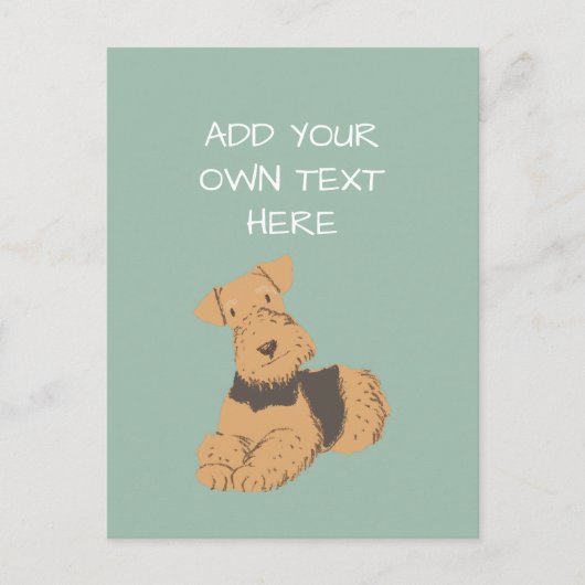 Airedale Terrier Personalisierter Hund Name Postka Postkarte (Vorderseite)