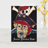 Airedale Terrier Pirate Cards Karte (Gelbe Blume)