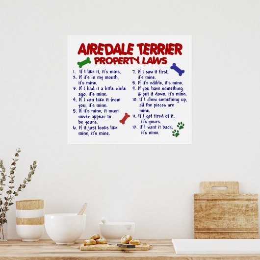 AIREDALE TERRIER PL2 POSTER (Küche)