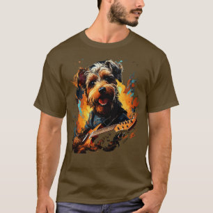 Airedale Terrier Playing Guitar T-Shirt