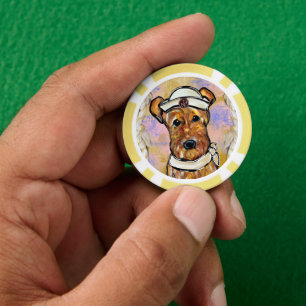 AIREDALE TERRIER   POKERCHIPS