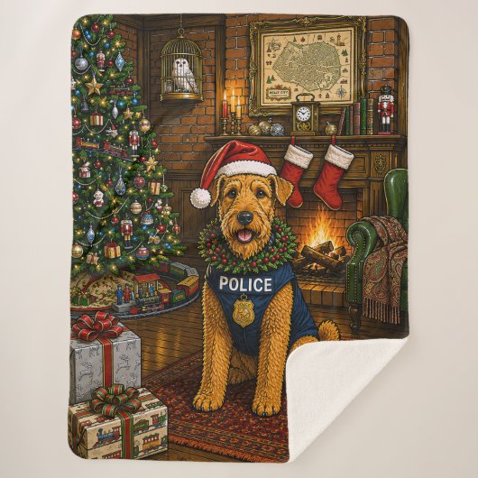 Airedale Terrier Polizei Urlaub Sherpadecke (Vorderseite)