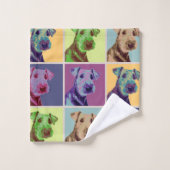 Airedale Terrier Pop Badhandtuch Set (Waschlappen)