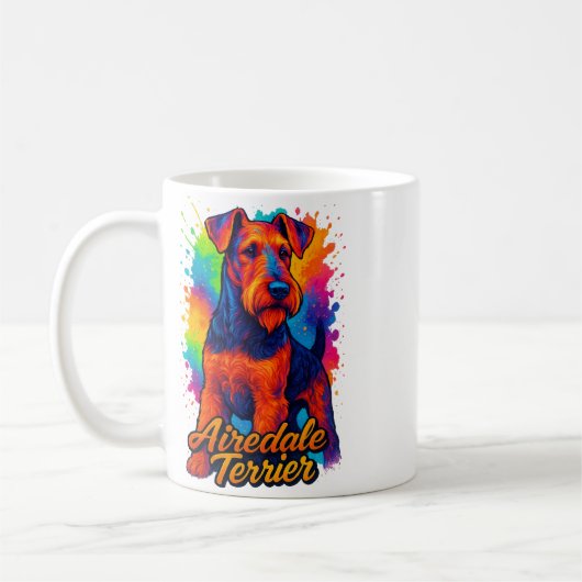 Airedale Terrier Pop Lustra Highlights Kaffeetasse (Links)