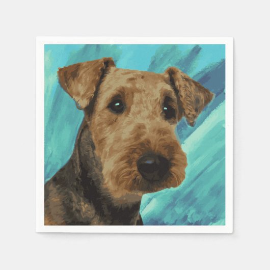 Airedale Terrier Portrait Serviette (Vorderseite)