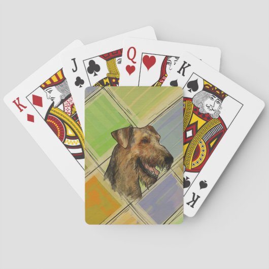Airedale Terrier Porträt Spielkarten (Rückseite)