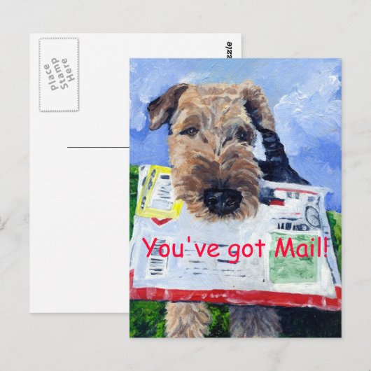Airedale Terrier Postcard! Postkarte (Vorne/Hinten)