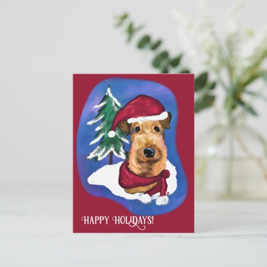 Airedale Terrier Postkarte (Stehend Vorderseite)