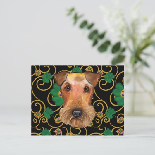 Airedale Terrier Postkarte (Stehend Vorderseite)