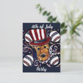 AIREDALE TERRIER POSTKARTE (Stehend Vorderseite)