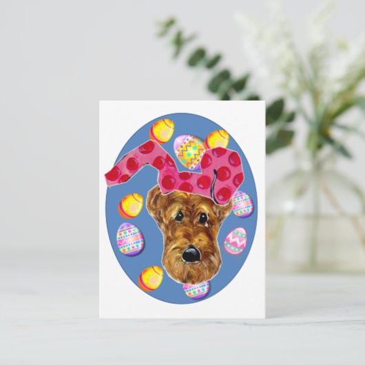 AIREDALE TERRIER POSTKARTE (Stehend Vorderseite)