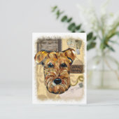 AIREDALE TERRIER POSTKARTE (Stehend Vorderseite)