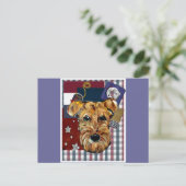 AIREDALE TERRIER POSTKARTE (Stehend Vorderseite)
