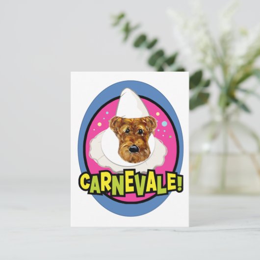 AIREDALE TERRIER POSTKARTE (Stehend Vorderseite)