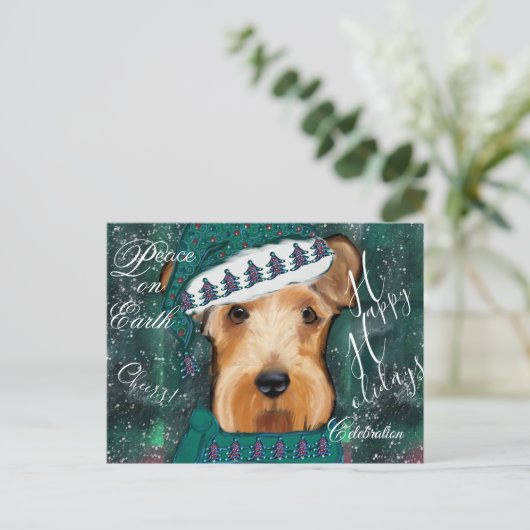 Airedale Terrier Postkarte (Stehend Vorderseite)