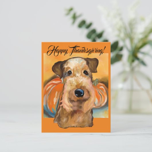 Airedale Terrier Postkarte (Stehend Vorderseite)