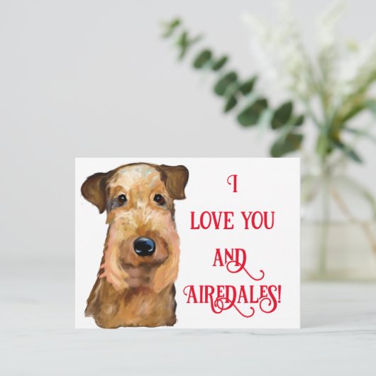 AIREDALE TERRIER POSTKARTE (Stehend Vorderseite)