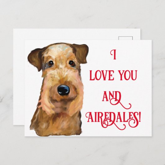 AIREDALE TERRIER POSTKARTE (Vorne/Hinten)