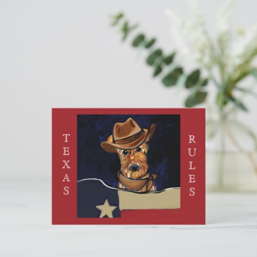 AIREDALE TERRIER POSTKARTE (Stehend Vorderseite)