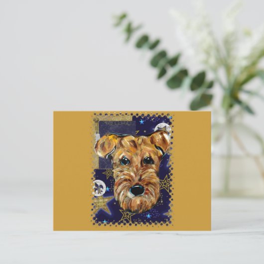 AIREDALE TERRIER POSTKARTE (Stehend Vorderseite)