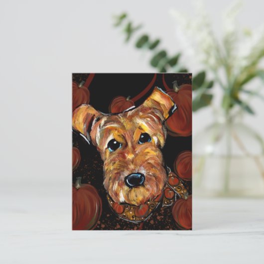 AIREDALE TERRIER POSTKARTE (Stehend Vorderseite)