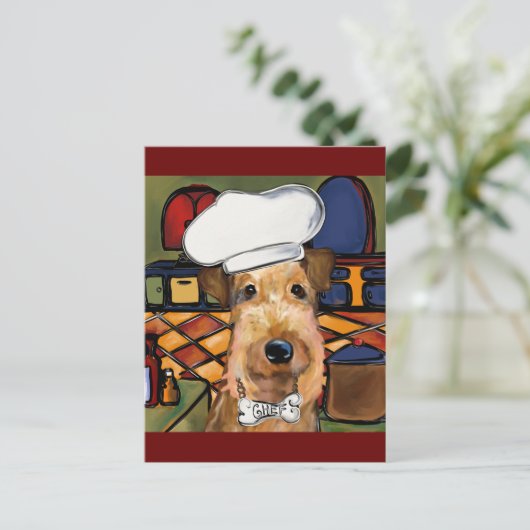 Airedale Terrier Postkarte (Stehend Vorderseite)