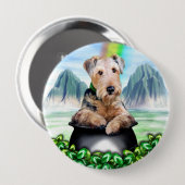 Airedale Terrier Pot of Gold Button (Vorne & Hinten)