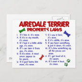 AIREDALE TERRIER Property Laws 2 Postkarte (Vorne/Hinten)