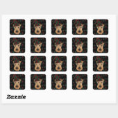 AIREDALE TERRIER QUADRATISCHER AUFKLEBER (Blatt)
