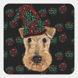 Airedale Terrier Quadratischer Aufkleber