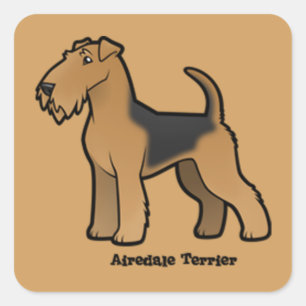 airedale Terrier Quadratischer Aufkleber
