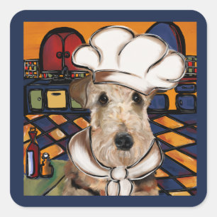 Airedale Terrier Quadratischer Aufkleber