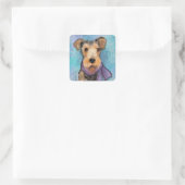 Airedale Terrier Quadratischer Aufkleber (Tasche)