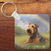 Airedale Terrier Rainbow Bridge Memorial Custom Schlüsselanhänger (Vorderseite)
