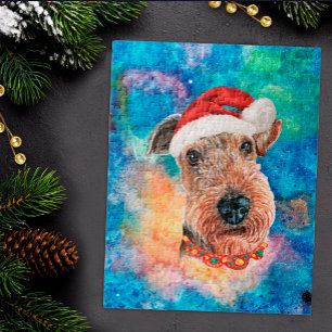 Airedale Terrier Rasse Hund Weihnachten  Puzzle
