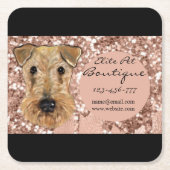 AIREDALE TERRIER RECHTECKIGER PAPPUNTERSETZER (Vorderseite)