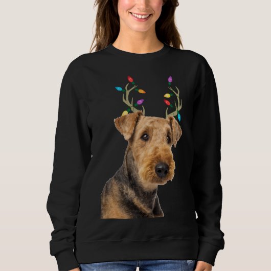 Airedale Terrier Reindeer Christmas Dog Sweatshirt (Vorderseite)
