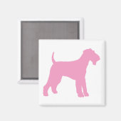 Airedale Terrier (rosa) Magnet (Vorderseite/Rückseite)