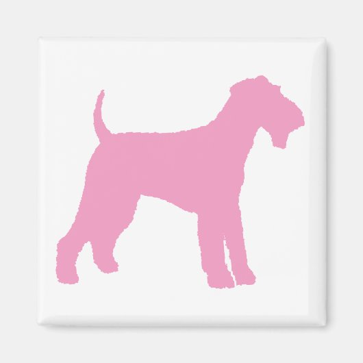 Airedale Terrier (rosa) Magnet (Vorne)