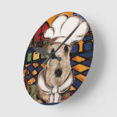 AIREDALE TERRIER RUNDE WANDUHR (Winkel)