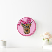 AIREDALE TERRIER RUNDE WANDUHR (Zuhause)