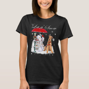 Airedale Terrier Santa Dog Weihnachten Snowman Wei T-Shirt