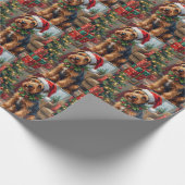 Airedale Terrier Santa Hat Christmas Fun Art Geschenkpapier (Ecke)