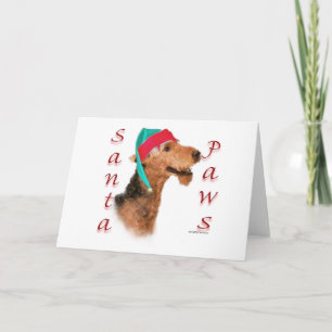 Airedale Terrier Santa Paws Feiertagskarte