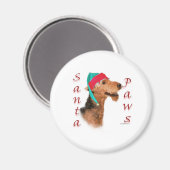 Airedale Terrier Santa Paws Magnet (Vorderseite/Rückseite)