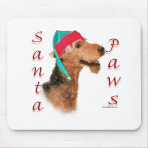 Airedale Terrier Santa Paws Mousepad