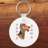 Airedale Terrier Santa Paws Schlüsselanhänger (Vorderseite)