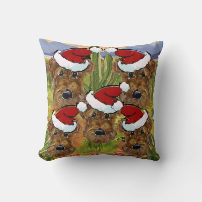Airedale Terrier Santas Kissen (Vorderseite)